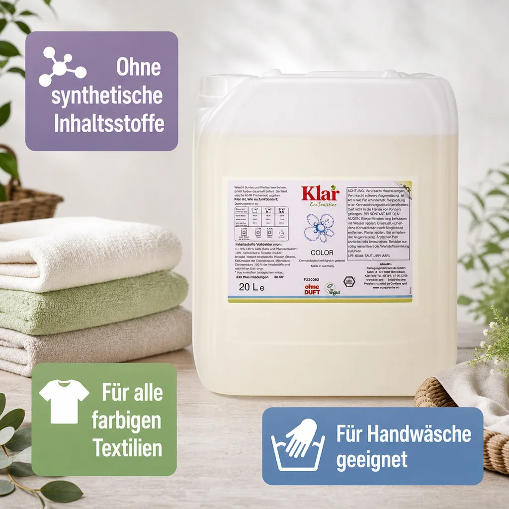 KLAR Color Waschmittel flüssig 20 Liter ohne Duft