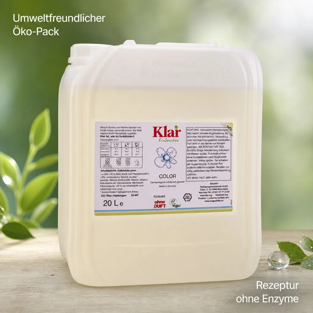 KLAR Color Waschmittel flüssig 20 Liter ohne Duft