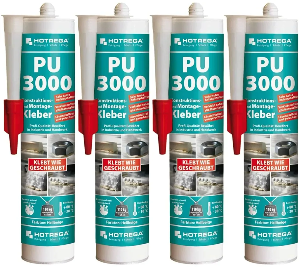 HOTREGA PU 3000 Konstruktions- und Montagekleber 4 x 310 ml