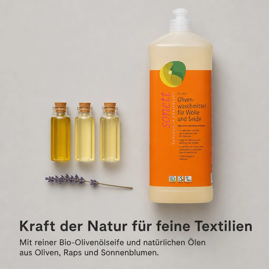 SONETT Waschmittel flüssig Olive 2 x 1 Liter WOLLE & SEIDE