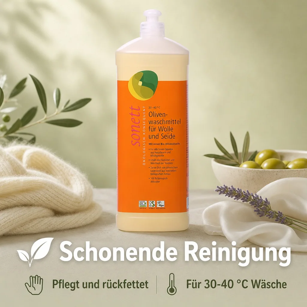 SONETT Waschmittel flüssig Olive 2 x 1 Liter WOLLE & SEIDE