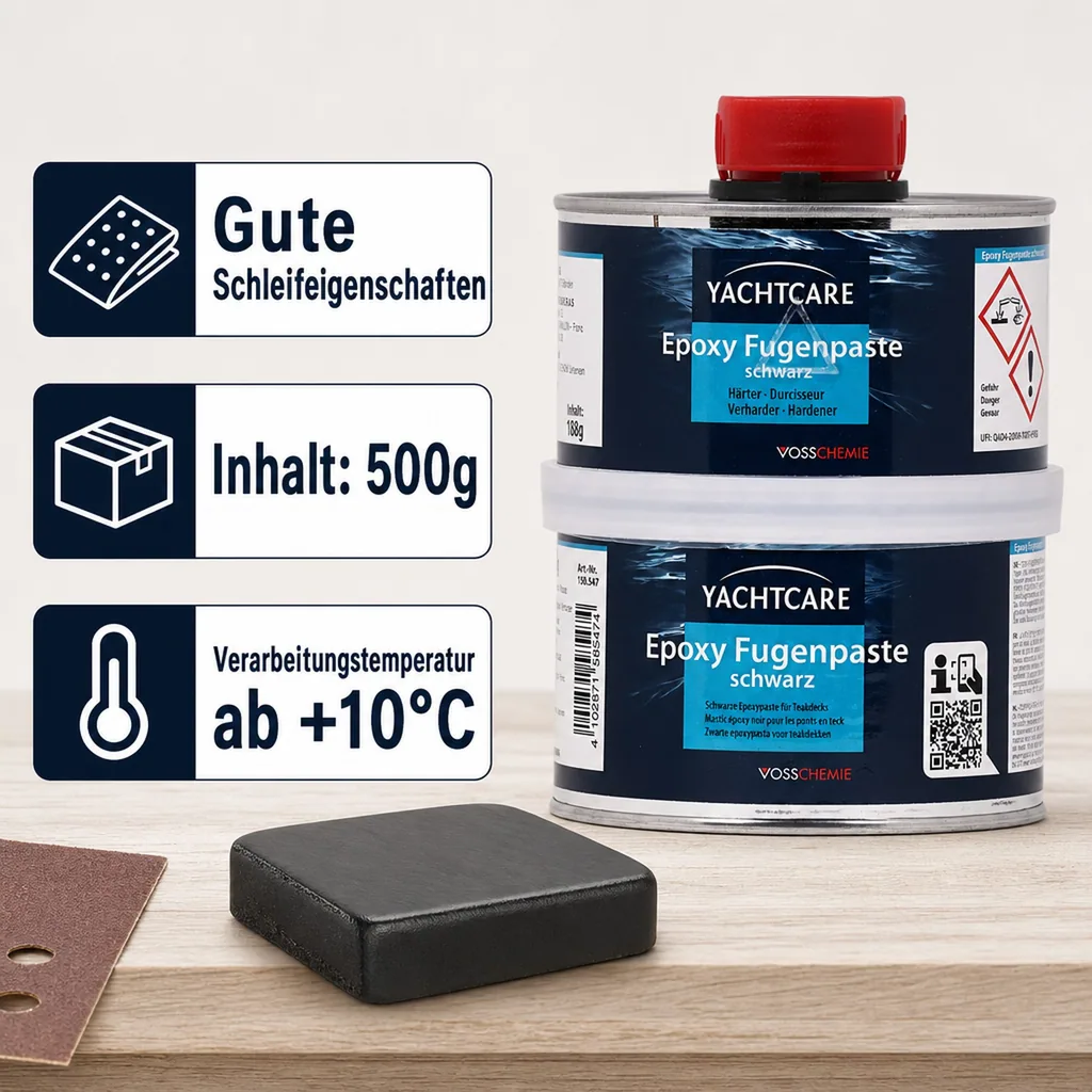 YACHTCARE EP Fugenpaste schwarz A+B 500