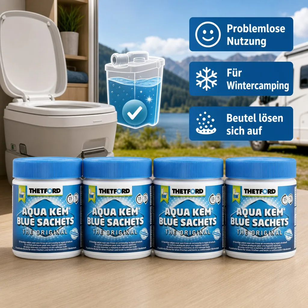 THETFORD Aqua Kem Blue Sachets Behälter á 15 Beutel = 4 Dosen