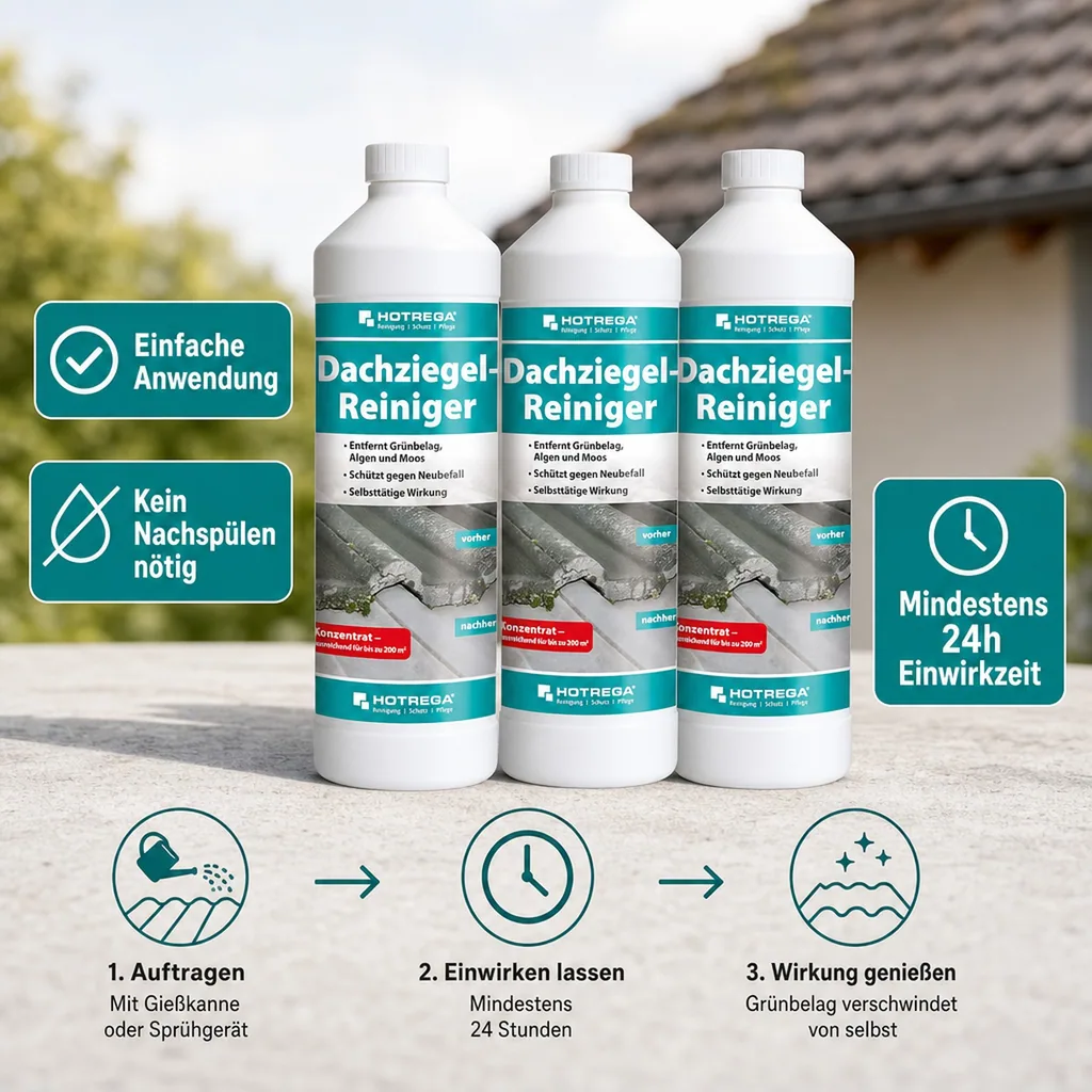 HOTREGA Dachziegel Reiniger Konzentrat 3 x 1 Liter