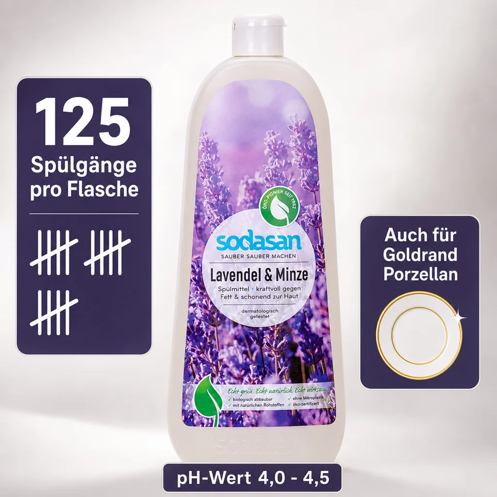 SODASAN Spülmittel Lavendel & Minze 1 Liter
