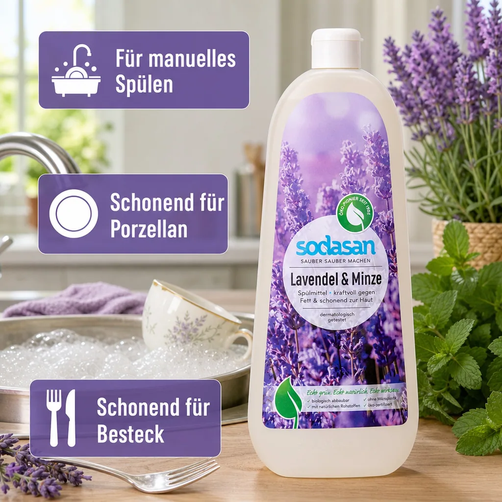 SODASAN Spülmittel Lavendel & Minze 1 Liter