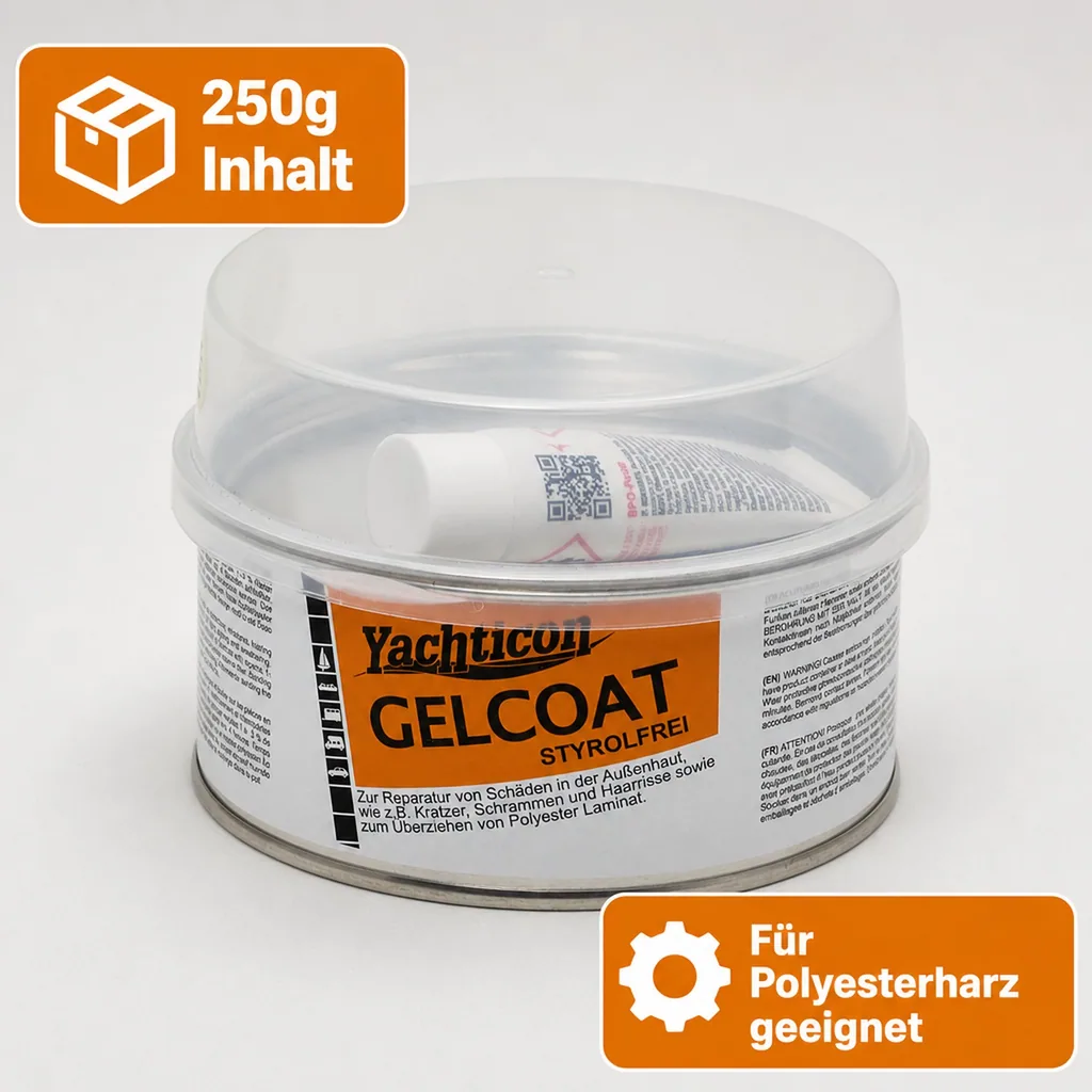 YACHTICON Gelcoat Spachtel styrolfrei 250 g RAL 9010 reinweiß