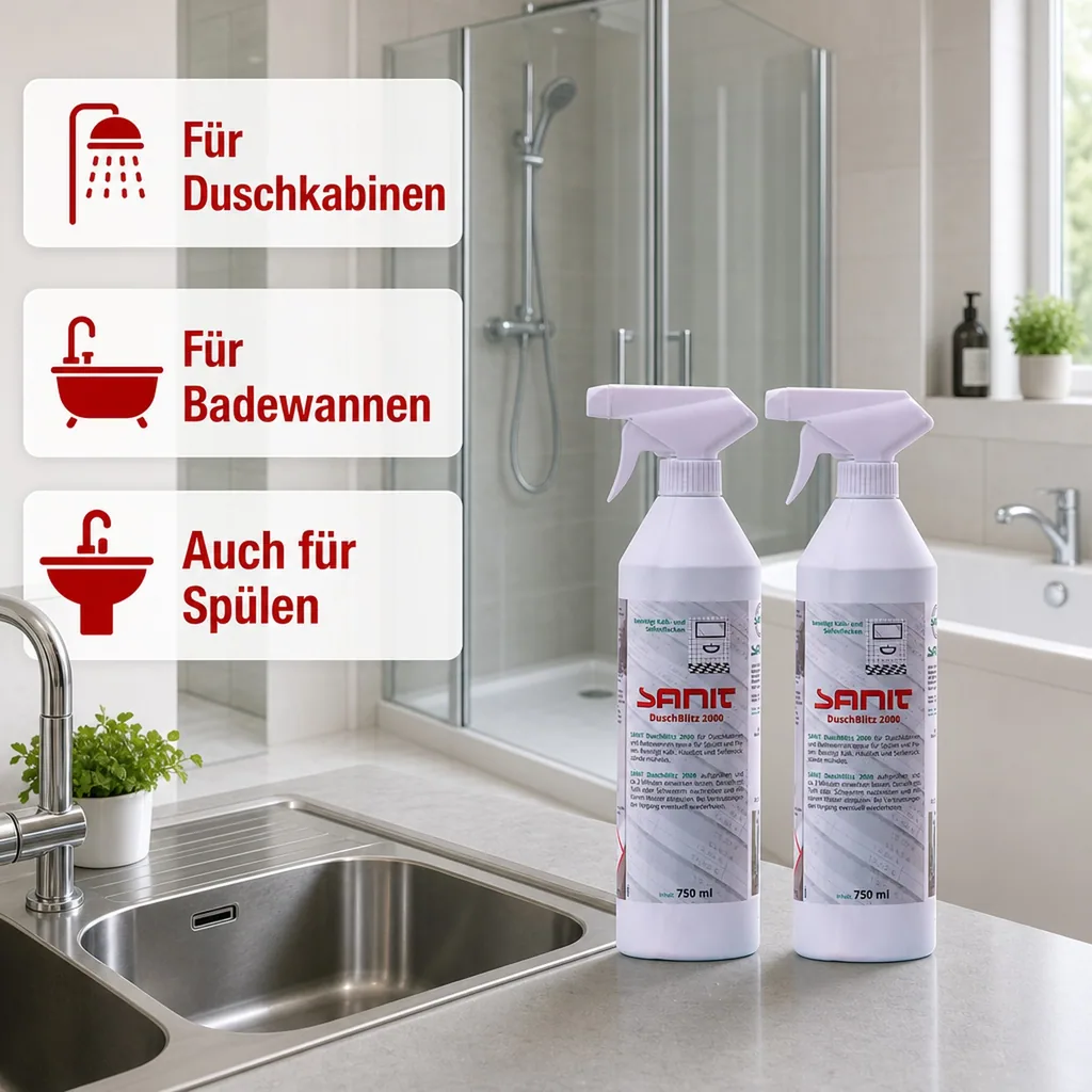 SANIT DuschBlitz 2000 - 2 x 750 ml Sprüfflasche