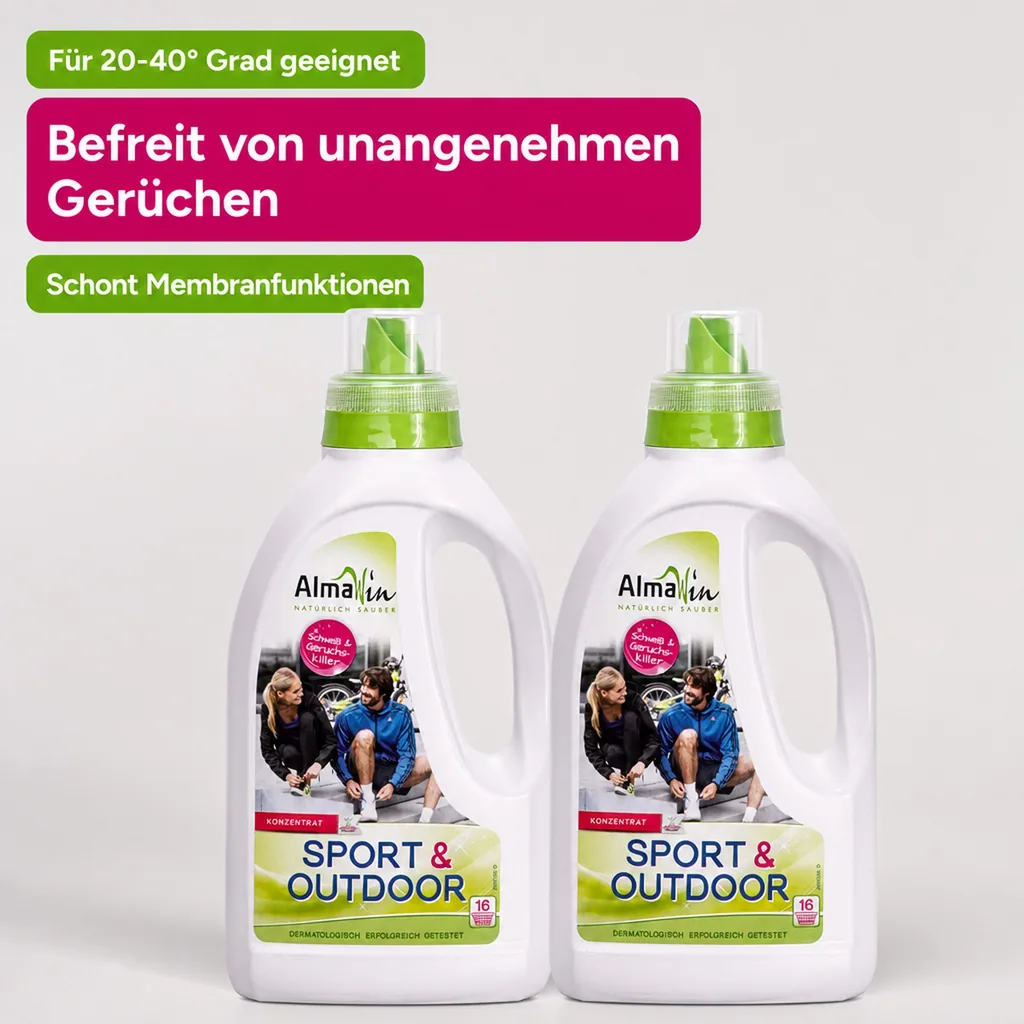 ALMAWIN Sport + Outdoor Flüssigwaschmittel 2 x 750 ml
