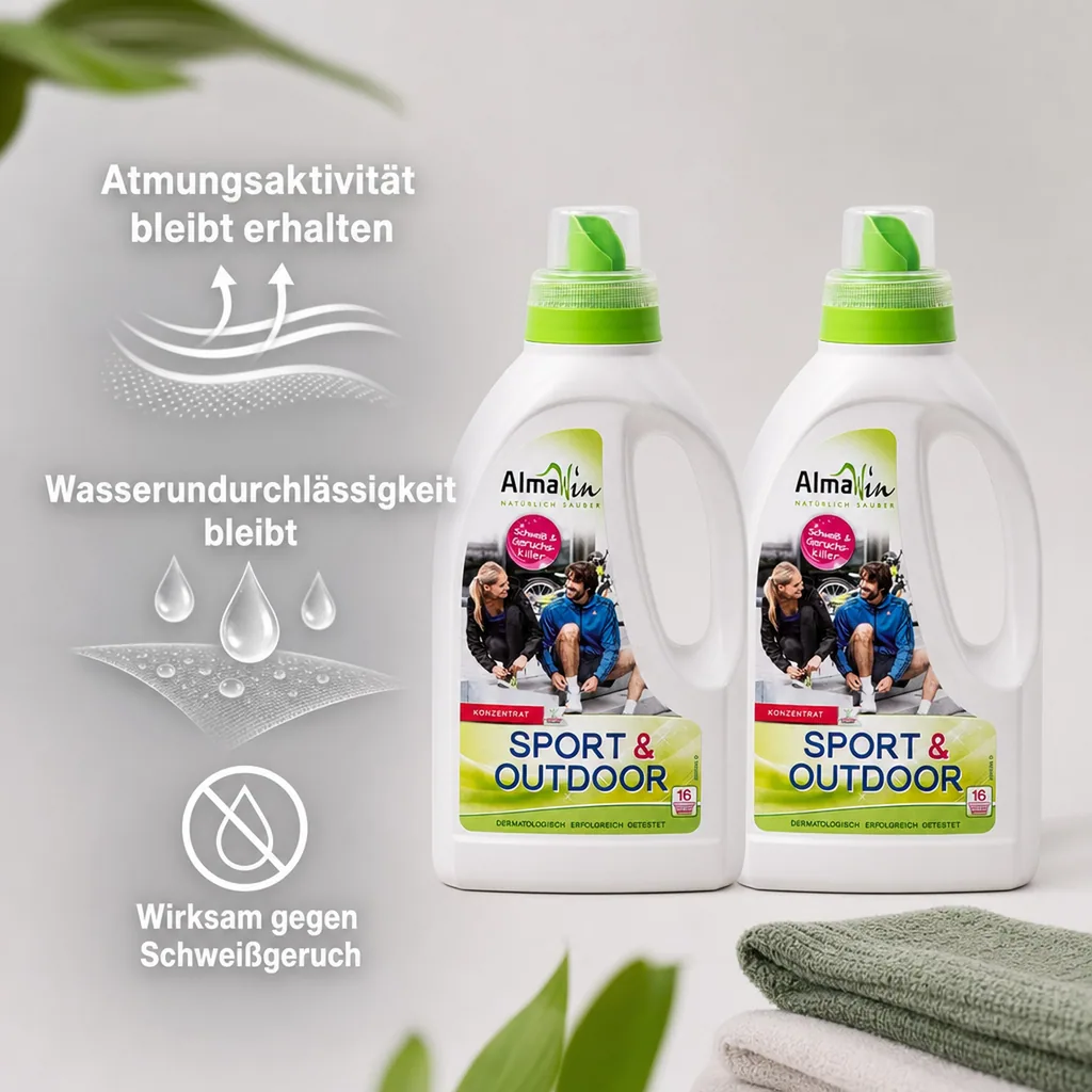 ALMAWIN Sport + Outdoor Flüssigwaschmittel 2 x 750 ml