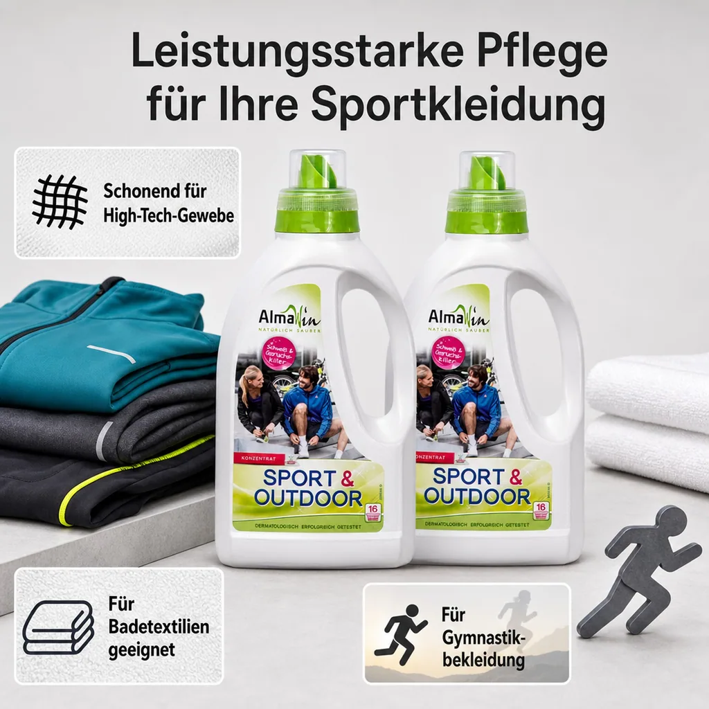 ALMAWIN Sport + Outdoor Flüssigwaschmittel 2 x 750 ml