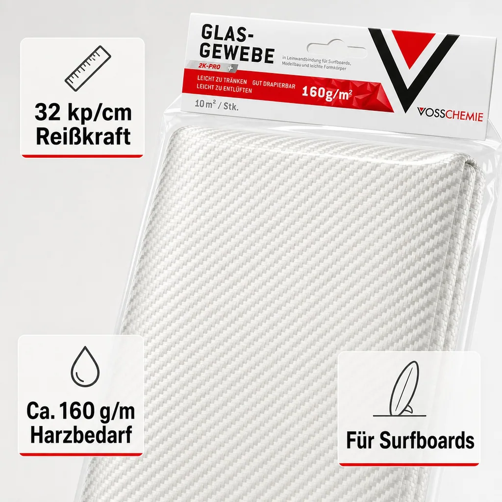 VOSSCHEMIE VC Glasgewebe 160 g/m² - 10,0 m² Inhalt
