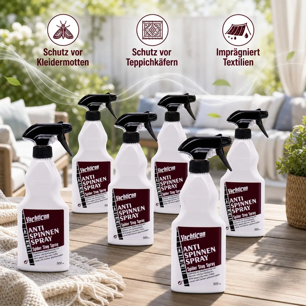 YACHTICON Anti Spinnen Spray 6 x 500 ml = 3 Liter