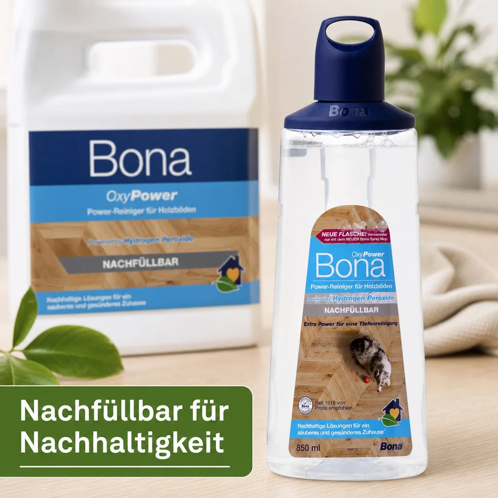 BONA Refiller 0,85 Liter OxyPower-Reinger für Holzböden Premium Spray Mopp