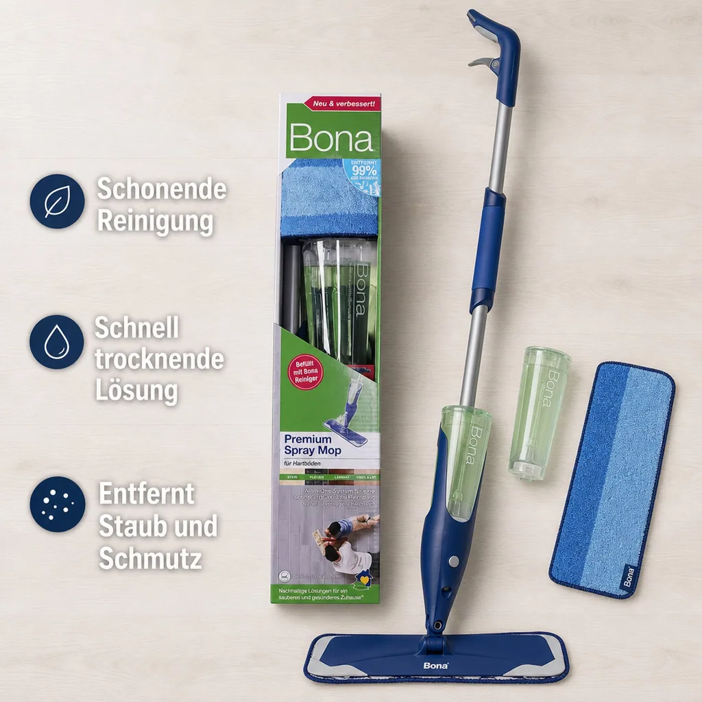 BONA Premium Spray Mopp für Hartböden Stein- Fliesen-,und Laminatböden