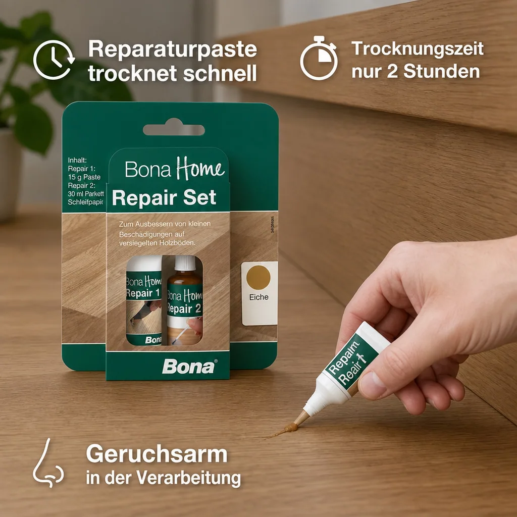 BONA Home Reparatur Set 4 teilig Eiche