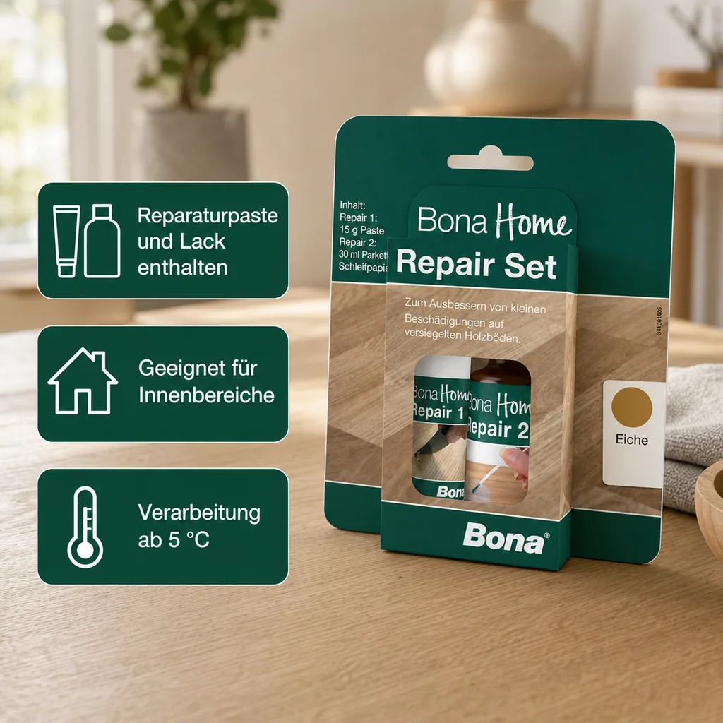 BONA Home Reparatur Set 4 teilig Eiche