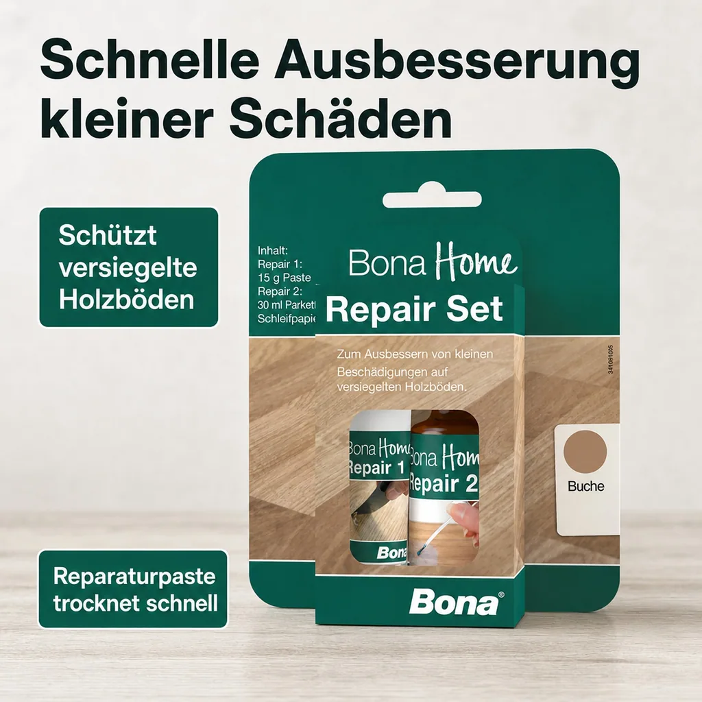 BONA Home Reparatur Set 4 teilig Buche