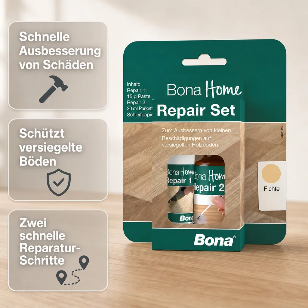 BONA Home Reparatur Set 4 teilig Fichte/Esche Ash