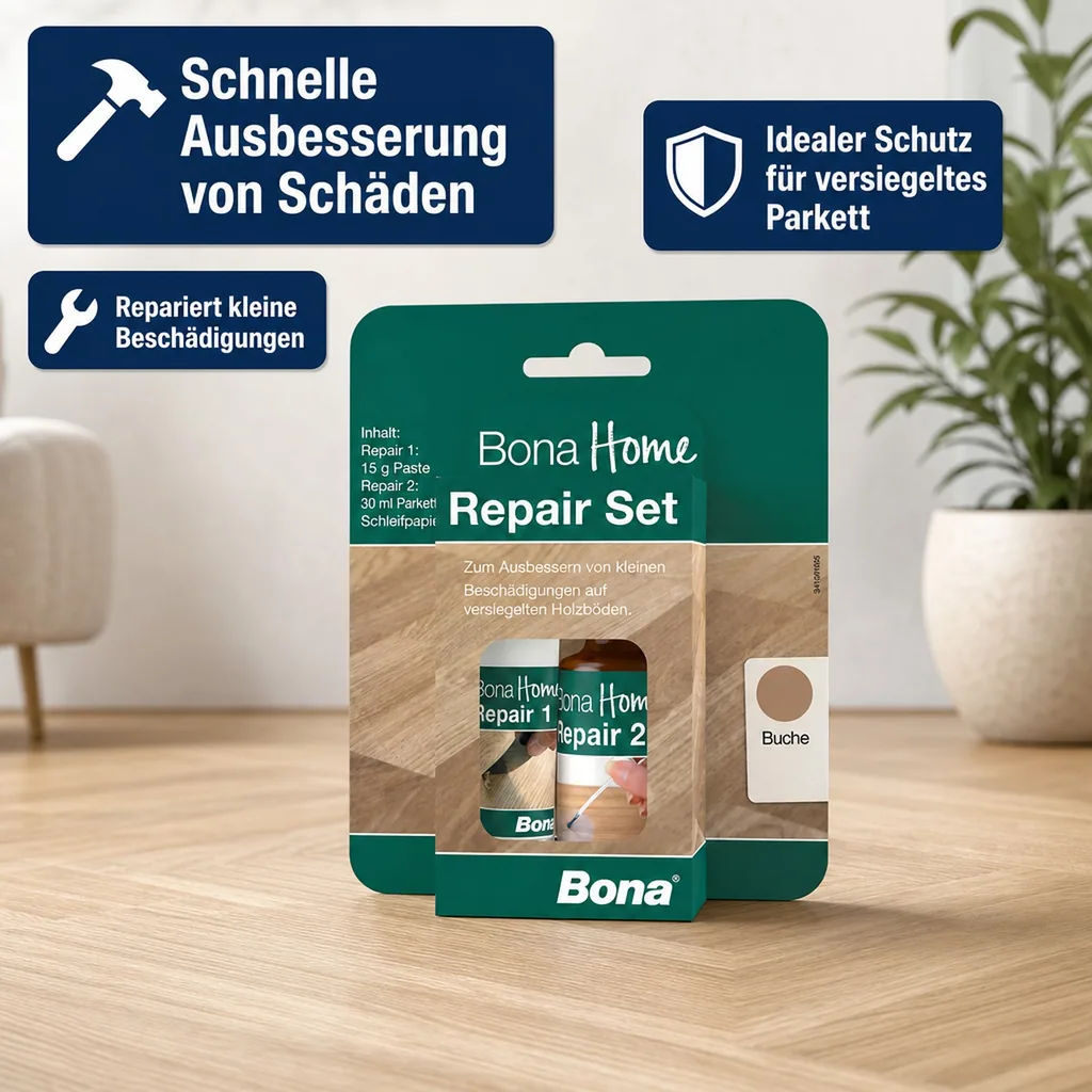 BONA Home Reparatur Set 4 teilig Nuss