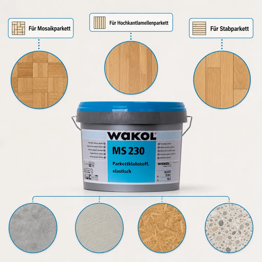 WAKOL MS 230 Parkettklebstoff elastisch 18kg