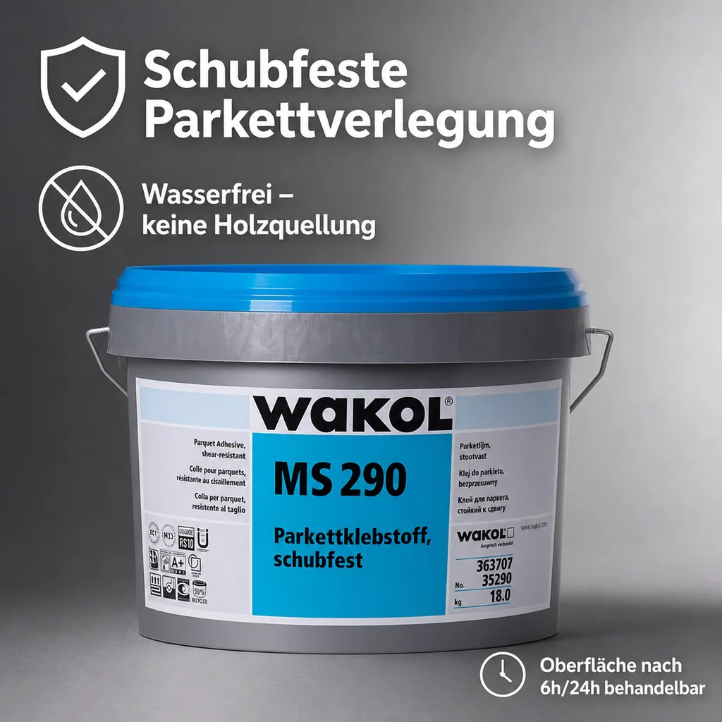 WAKOL MS 290 Parkettklebstoff schubfest 18kg weichmacherfrei