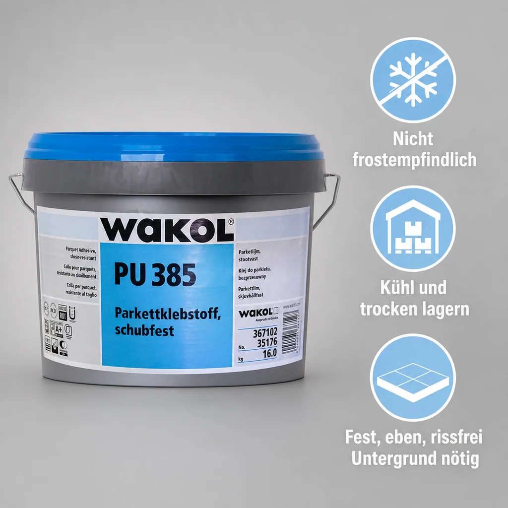 WAKOL PU 385 Parkettklebstoff schubfest 16 kg