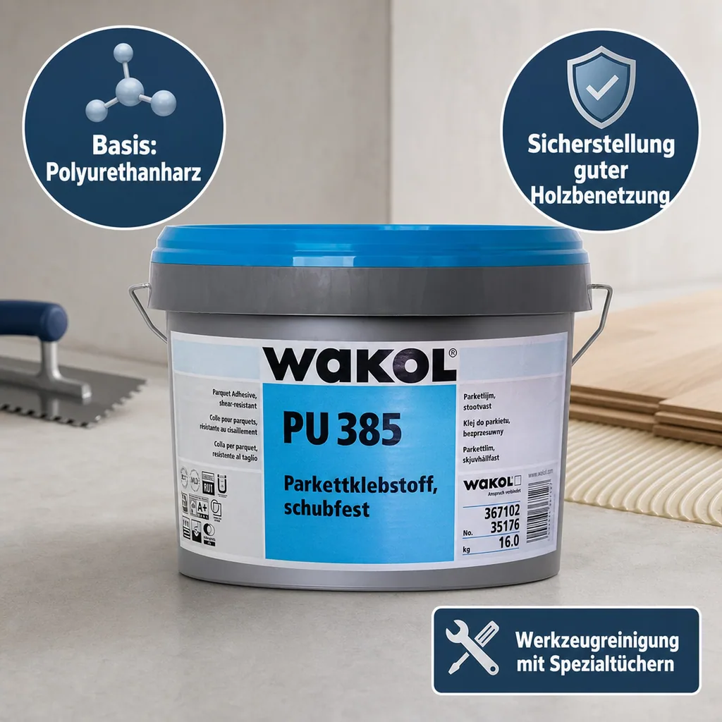 WAKOL PU 385 Parkettklebstoff schubfest 16 kg
