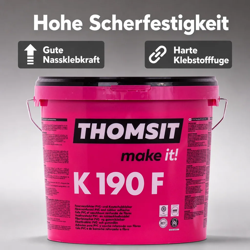 THOMSIT K 190 F Faserverstärkter Kautschuk- und PVC-Belagkleber 13 kg