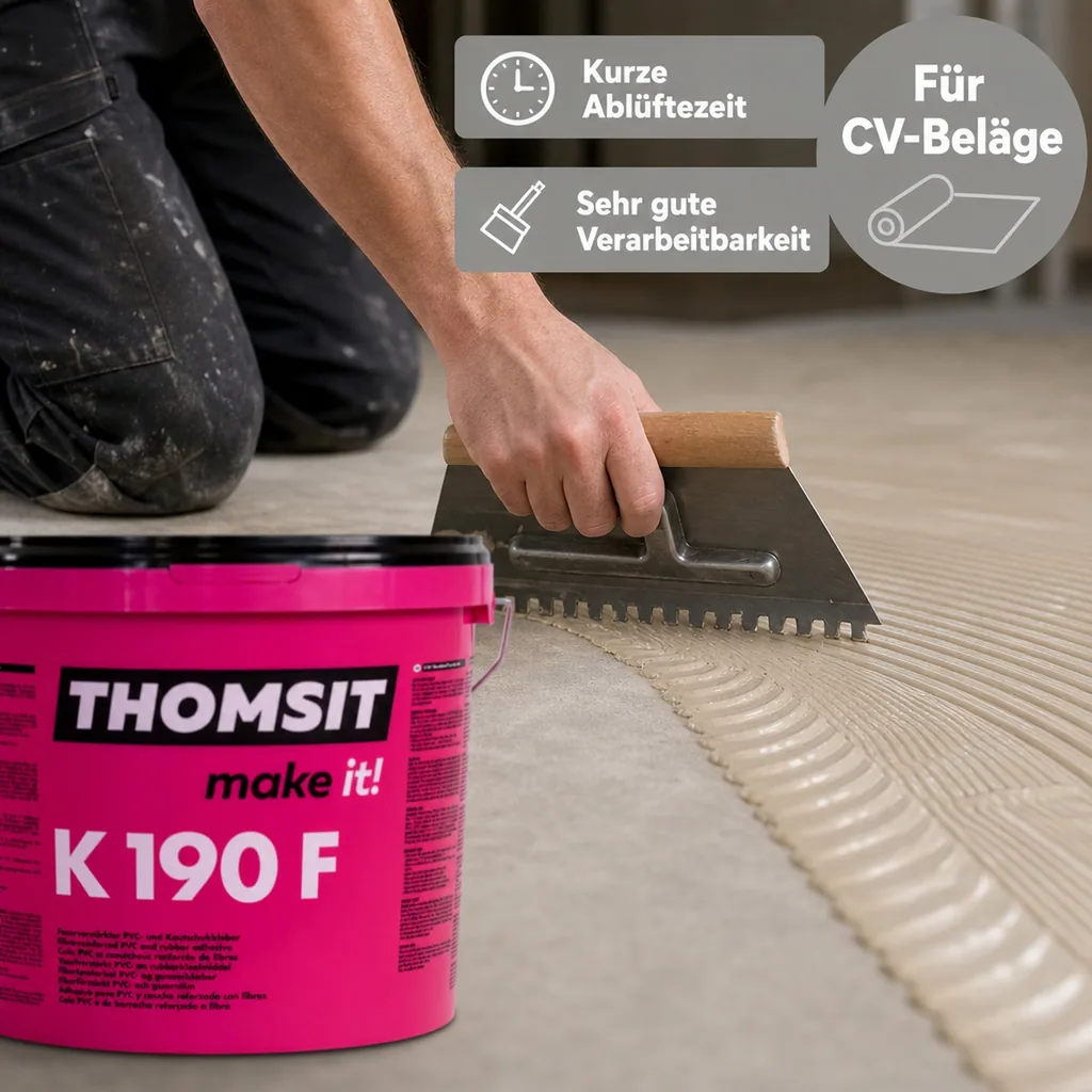THOMSIT K 190 F Faserverstärkter Kautschuk- und PVC-Belagkleber 13 kg