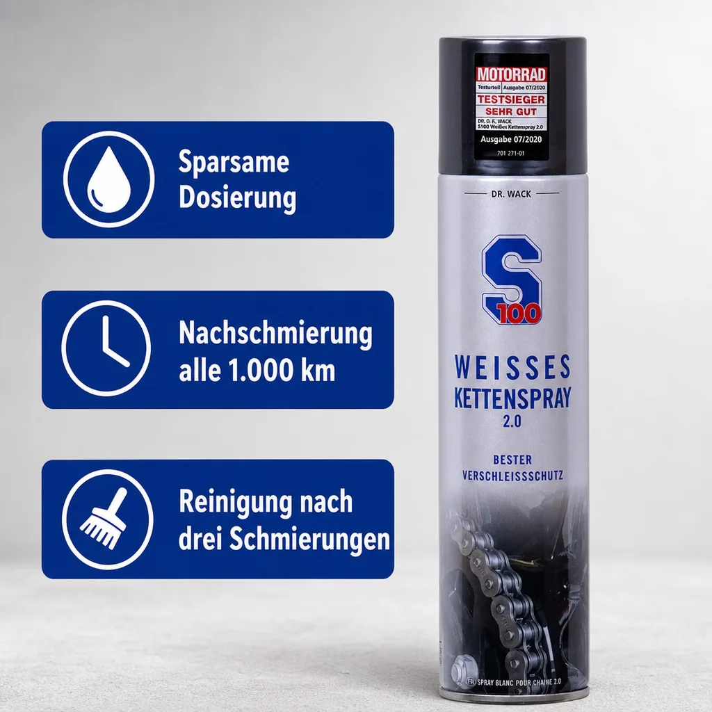 DR. WACK S100 Weißes Kettenspray 2.0, 400 ml
