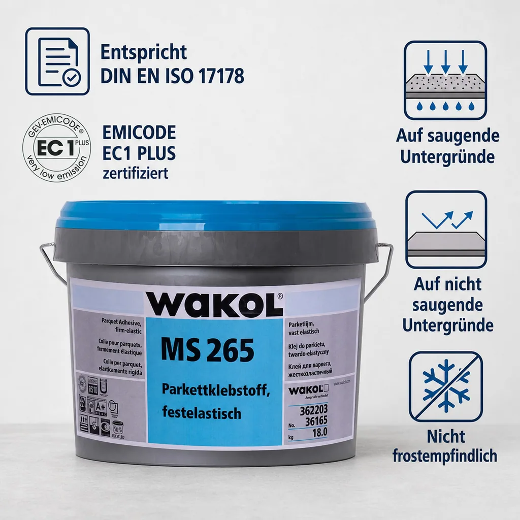 WAKOL MS 265 Parkettklebstoff festelastisch 18kg weichmacherfrei