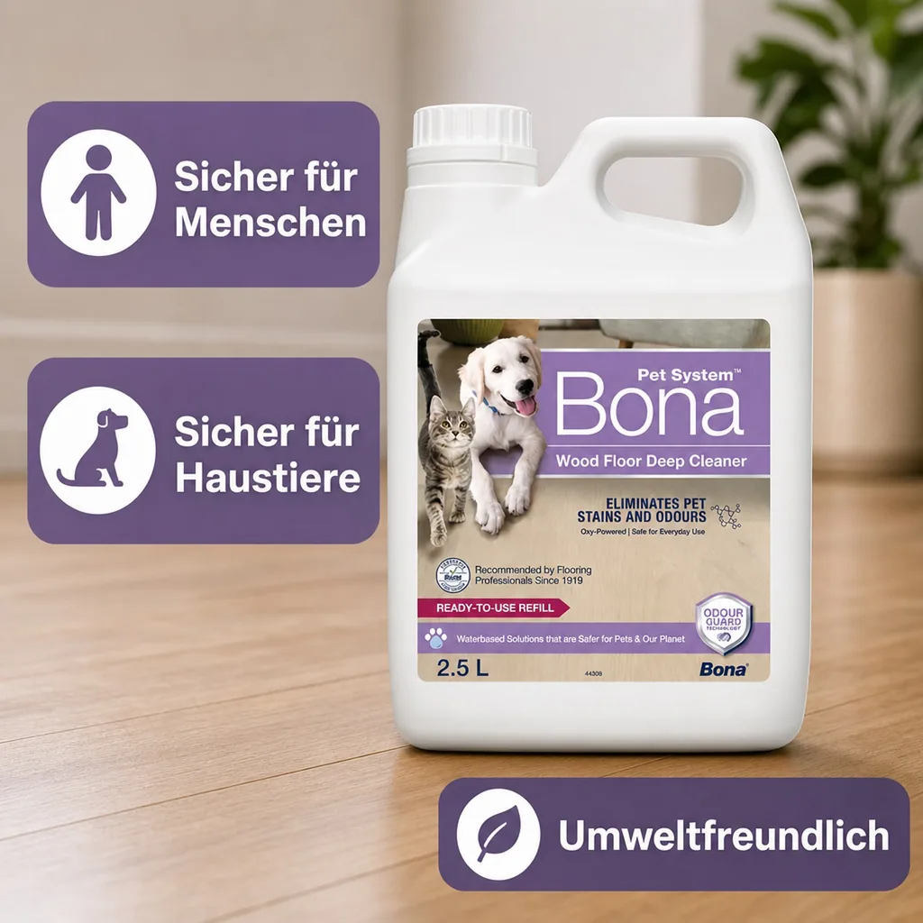 BONA Pet System™ Tiefenreiniger für Holzböden Nachfüller 2,5 L