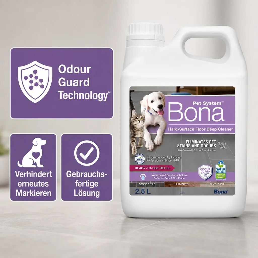 BONA Pet System™ Tiefenreiniger für Hartböden Nachfüller 2,5 L
