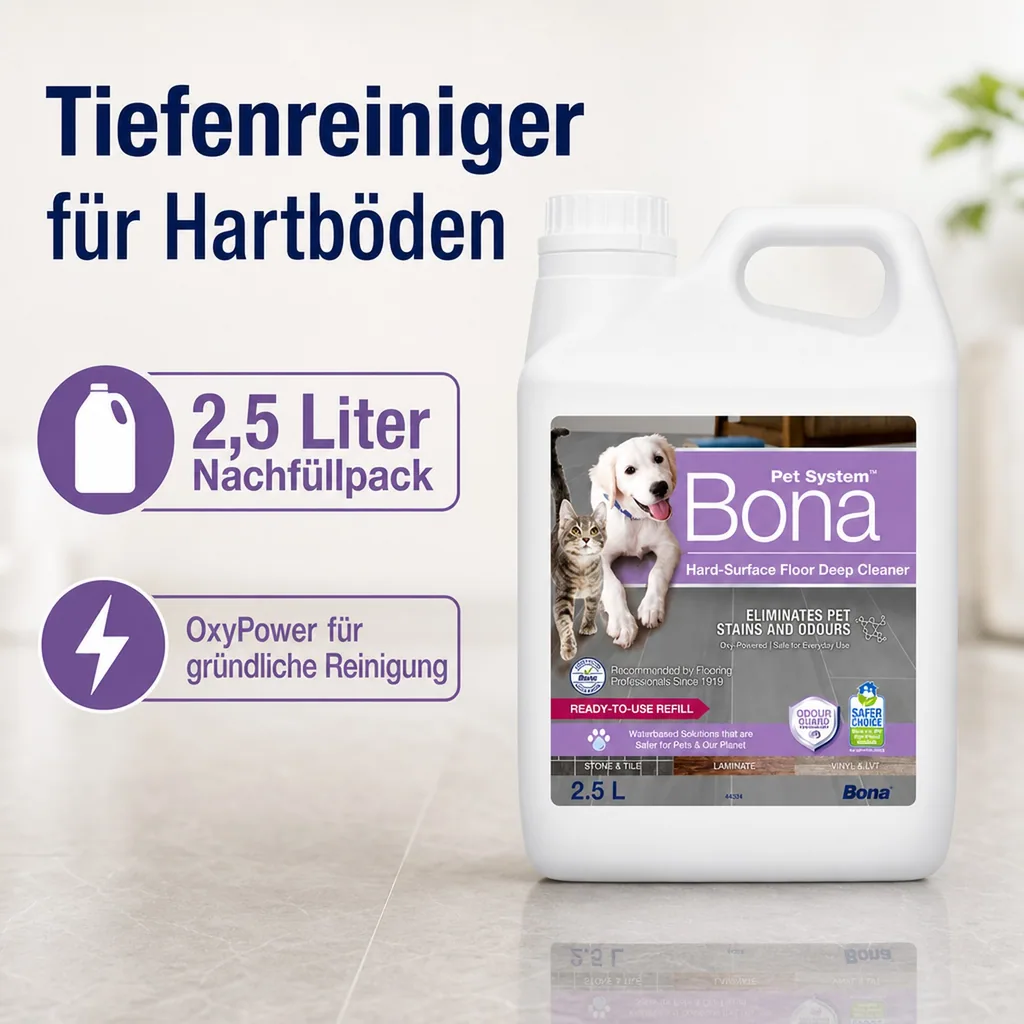 BONA Pet System™ Tiefenreiniger für Hartböden Nachfüller 2,5 L