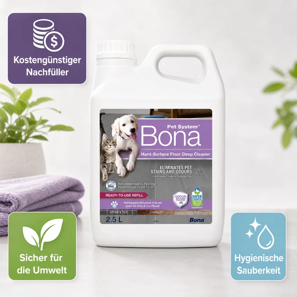 BONA Pet System™ Tiefenreiniger für Hartböden Nachfüller 2,5 L