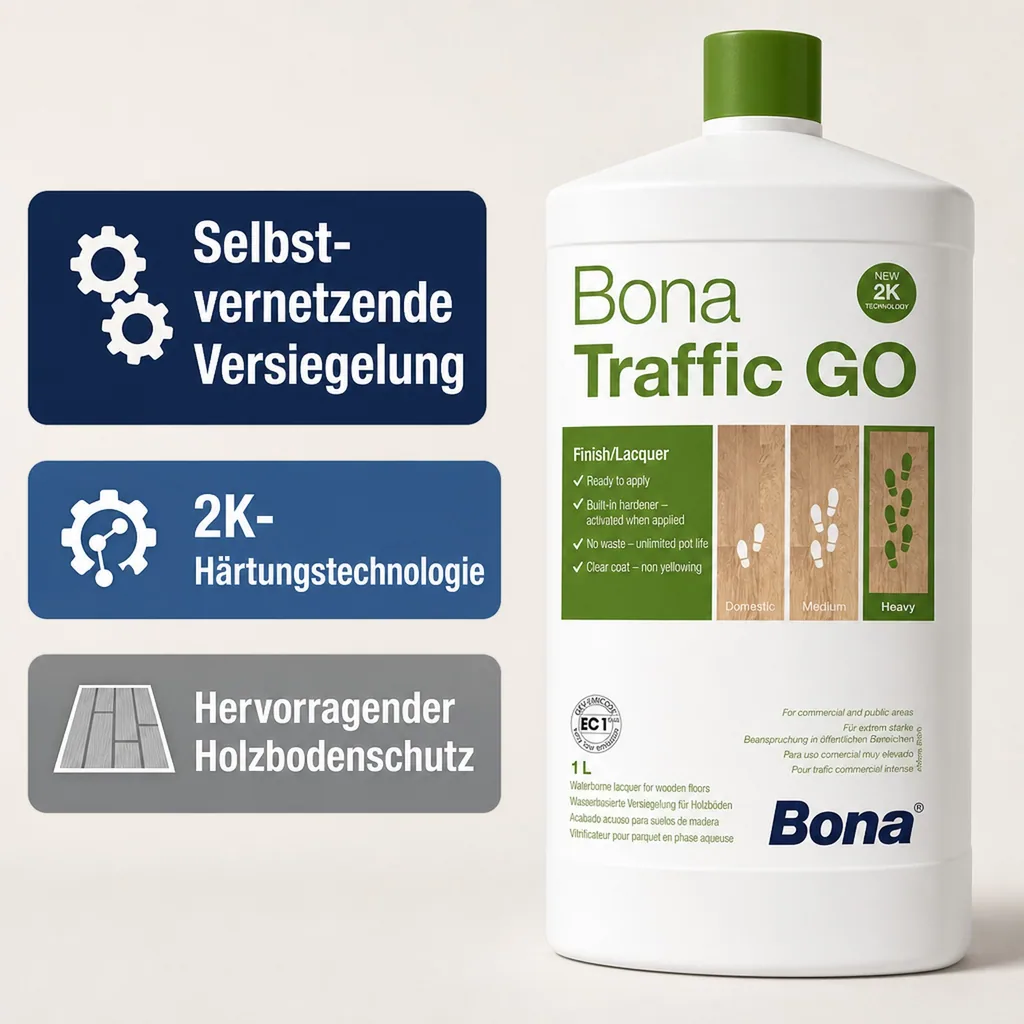 BONA TRAFFIC GO 2K-Parkettlack 1 Liter Matt