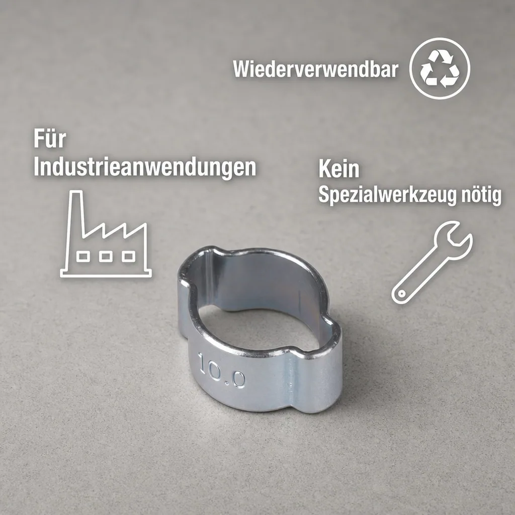 10 Stück, Schlauchschellen, 2 Ohr Schellen, 9-11mm, Klemmschellen