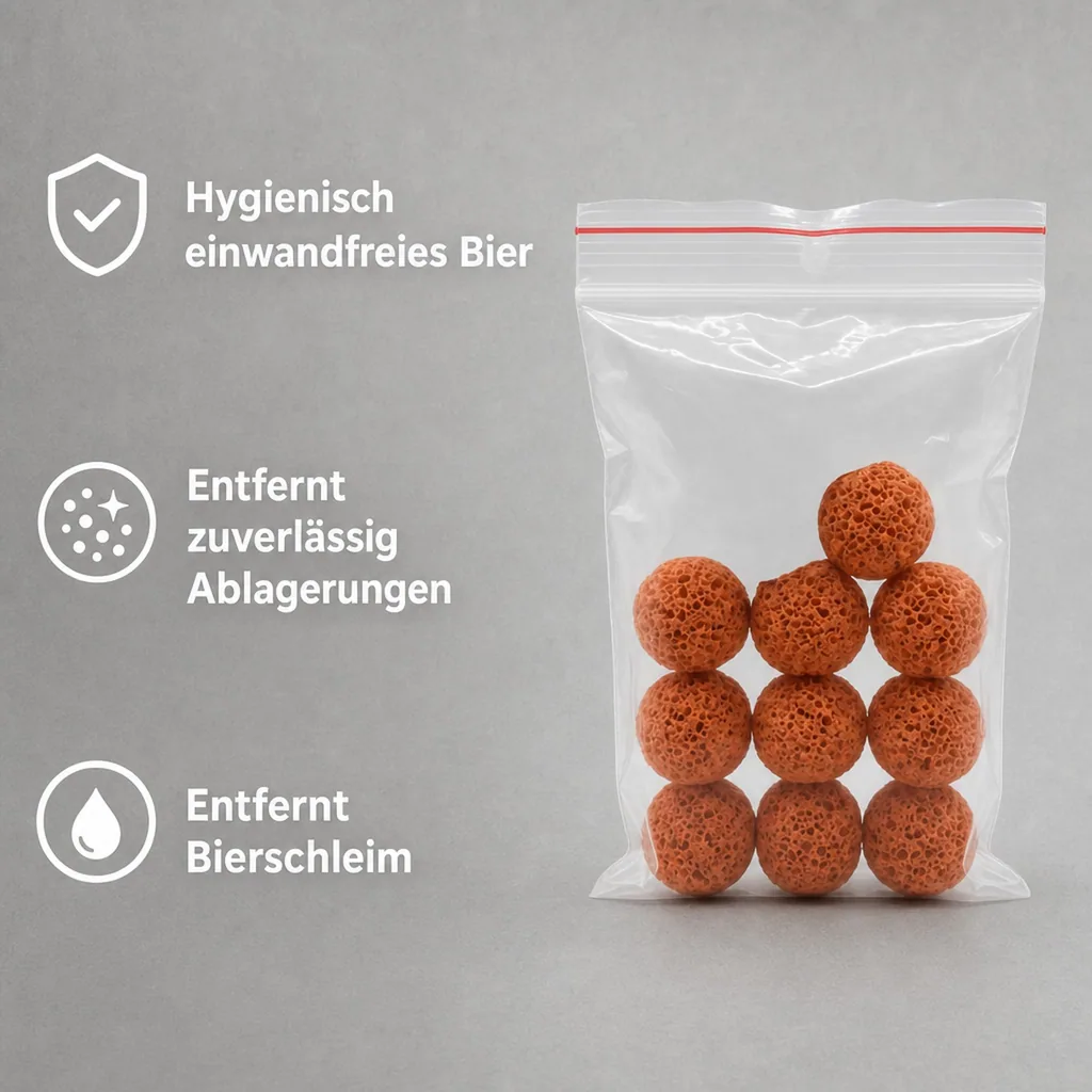 Reinigungsschwämmchen für Bierleitungen (7mm) | 10 Schwammgummikugeln für mechanische Reinigung