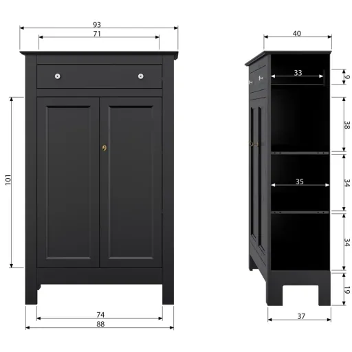 Woood Kleiderschrank Eva schwarz