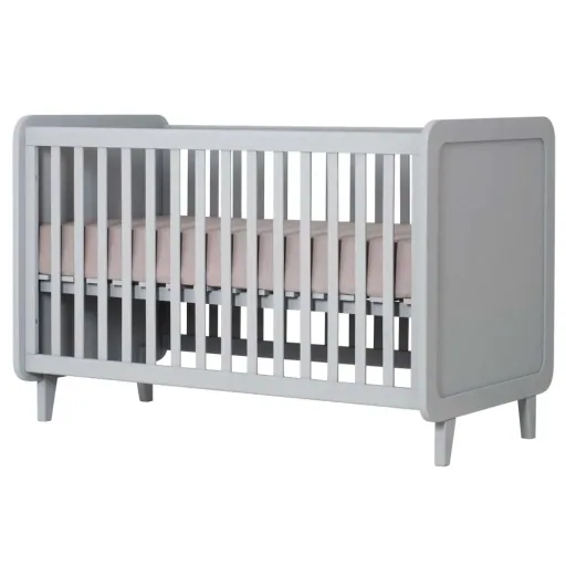 Laurette Babybett 70 x 140 cm Accroche Coeur, Farbe: grau grün