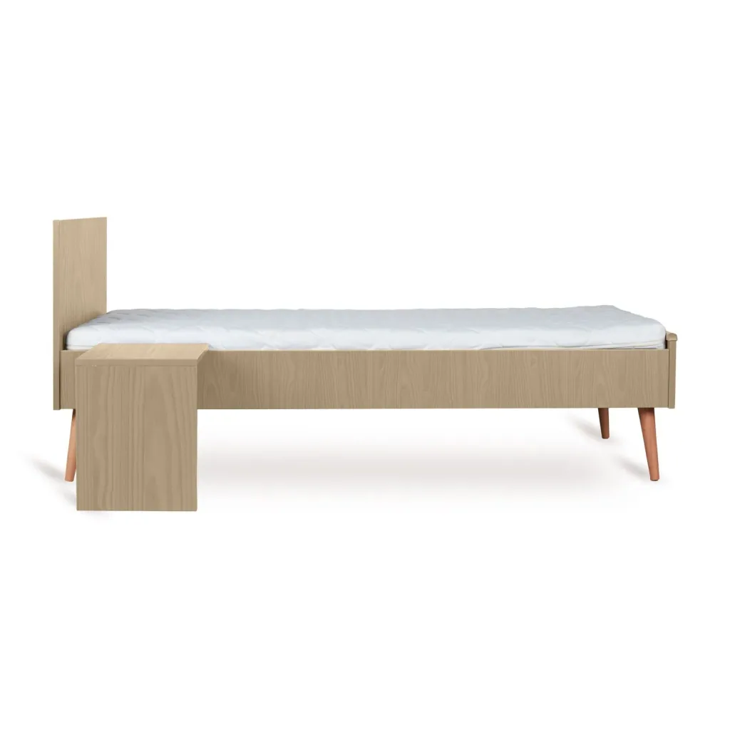Quax Cocoon Junior Kit 170x70 cm | Umbauset für Cocoon Babybett zum Juniorbett | Mit Nachttisch & Bettgitter-Option, Farbe: Natur Eiche