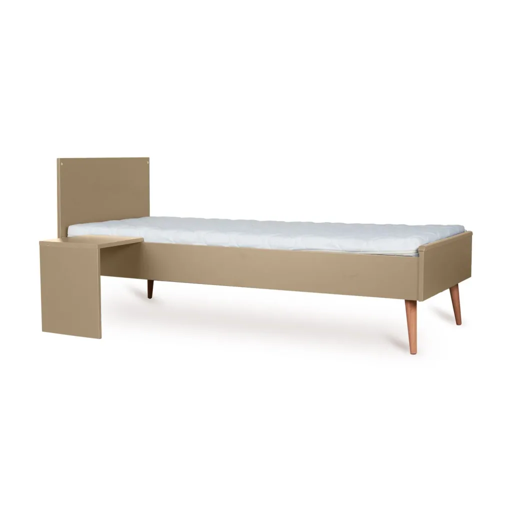 Quax Cocoon Junior Kit 170x70 cm | Umbauset für Cocoon Babybett zum Juniorbett | Mit Nachttisch & Bettgitter-Option, Farbe: Latte