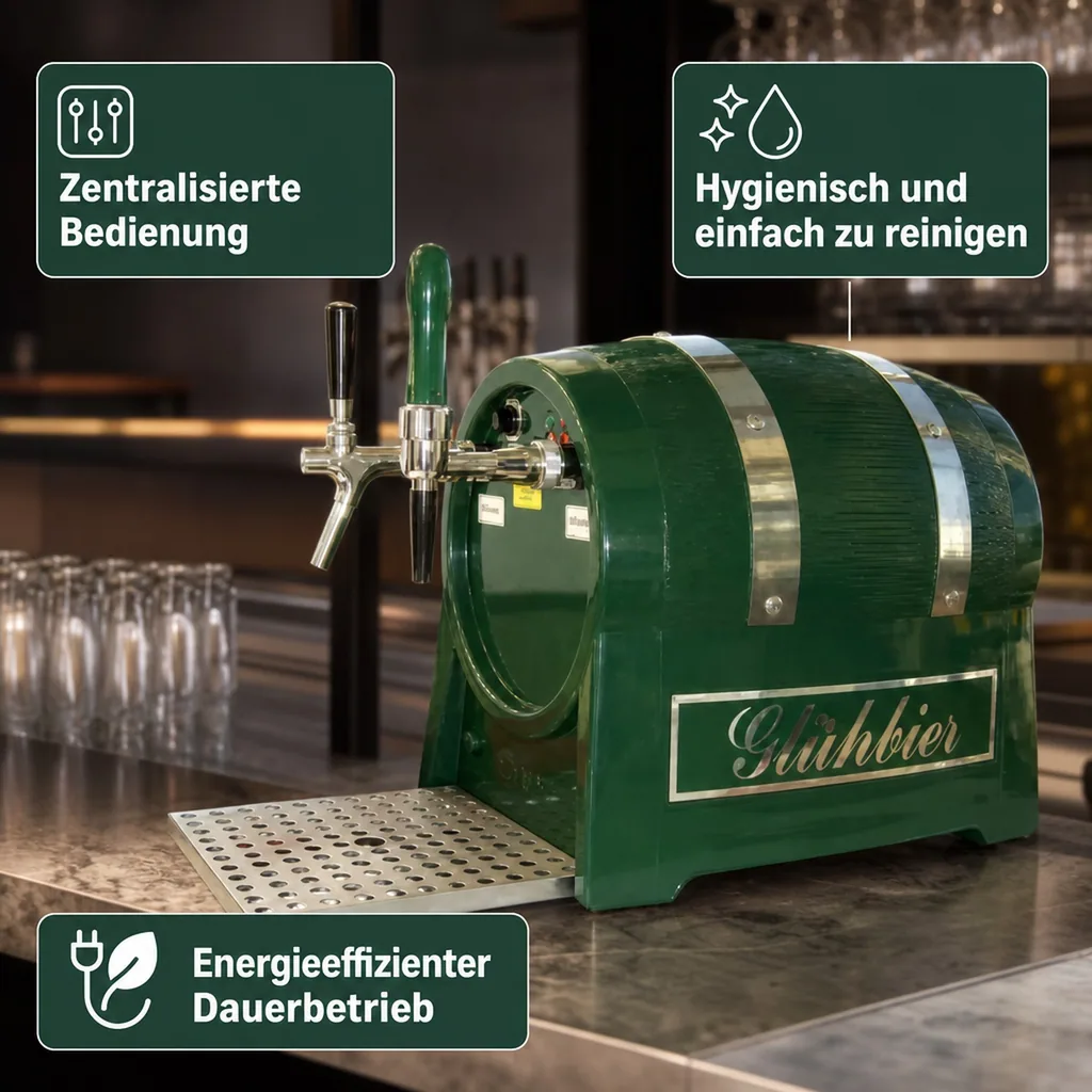 Glühweinzapfanlage, Getränke durchlauferhitzer Kombigerät - 2-leitig 3 kW