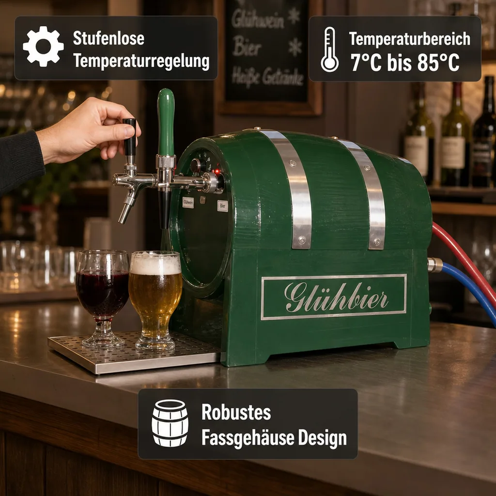 Glühweinzapfanlage, Getränke durchlauferhitzer Kombigerät - 2-leitig 3 kW