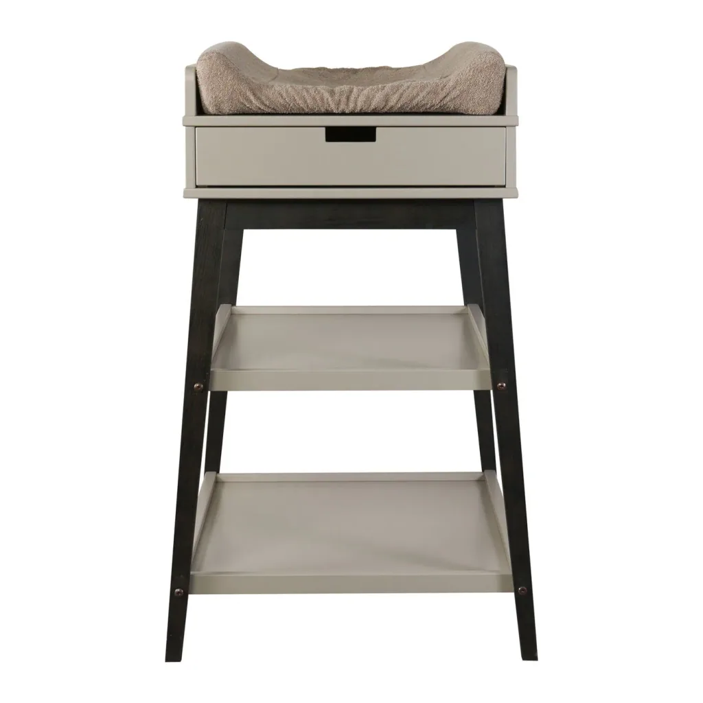 Quax Wickeltisch - Hip mit Schublade, Farbe: Stein-Eboni