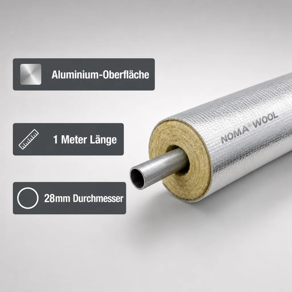 NOMA®WOOL ALU 1m Ø 28 x 30mm GEG 100%