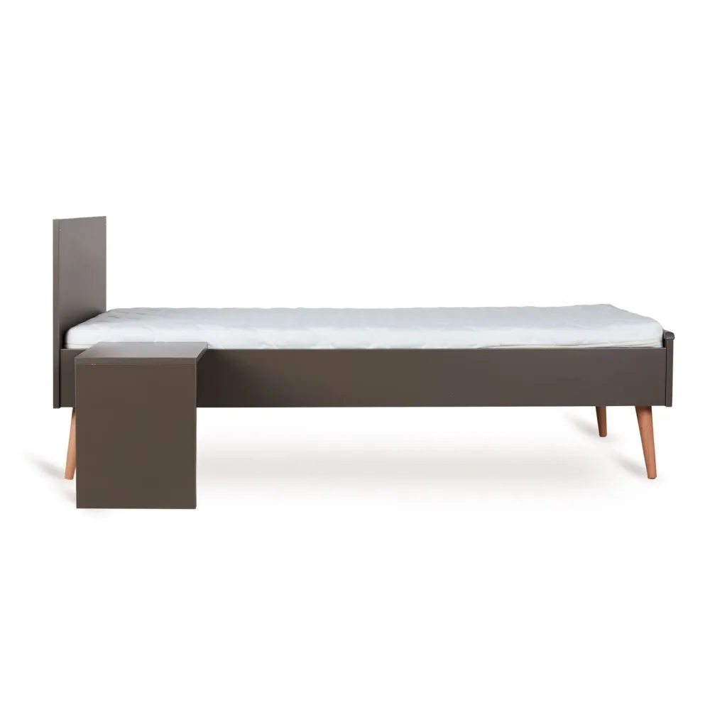 Quax Cocoon Junior Kit 170x70 cm | Umbauset für Cocoon Babybett zum Juniorbett | Mit Nachttisch & Bettgitter-Option, Farbe: Moos