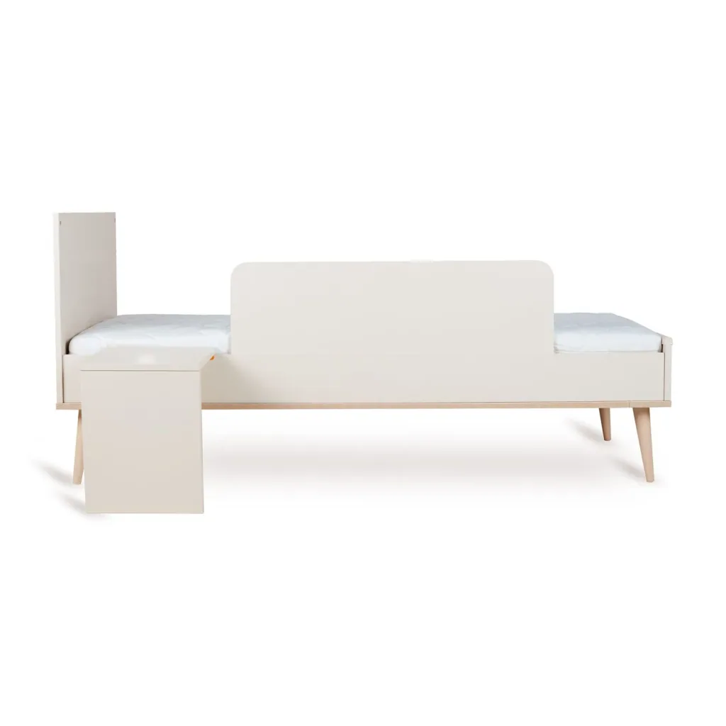 Quax Flow Junior Kit 170x70 cm | Umbauset für Flow Babybett zum Juniorbett | Mit Nachttisch & Bettgitter-Option, Farbe: Ton