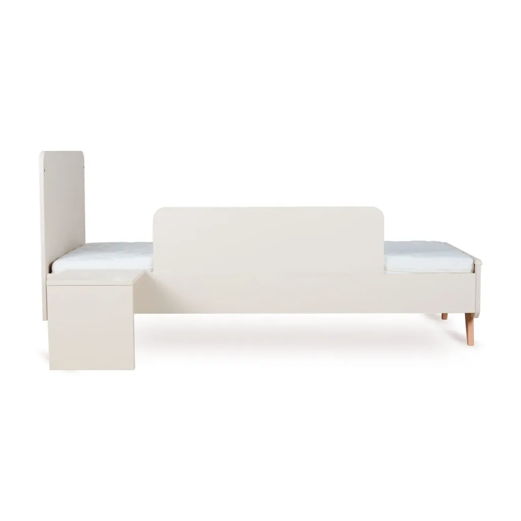 Quax Loft Junior Kit 170x70 cm | Umbauset für Loft Babybett zum Juniorbett | Mit Nachttisch & Bettgitter-Option, Farbe: Ton